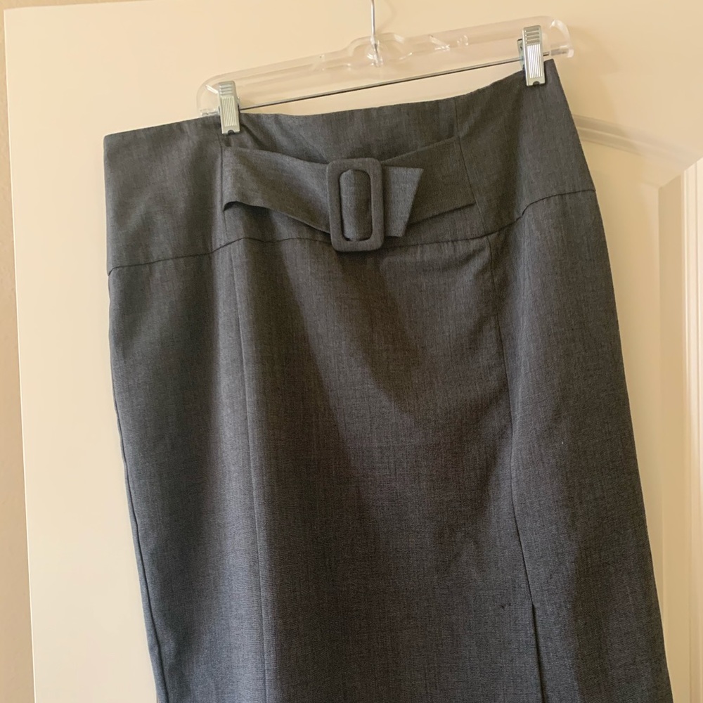Ladies Charcoal Gray Pencil Skirt